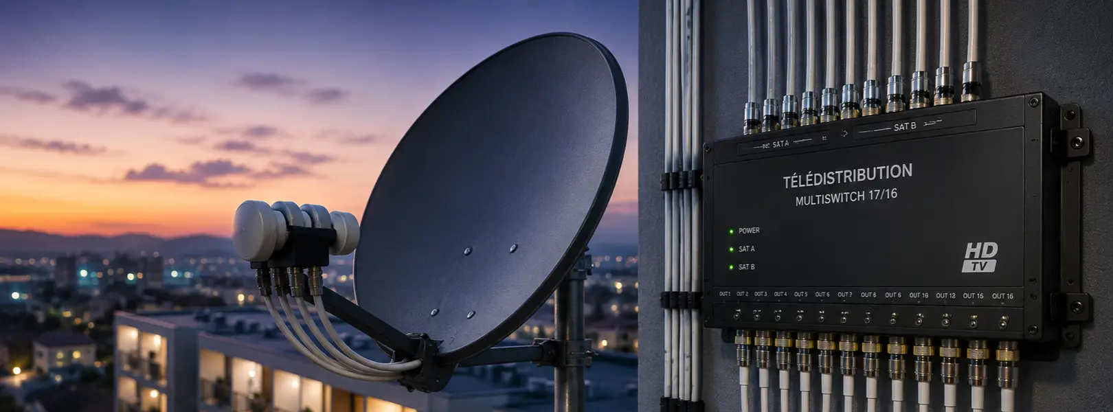 Installation de télédistribution TV et satellite à Marrakech